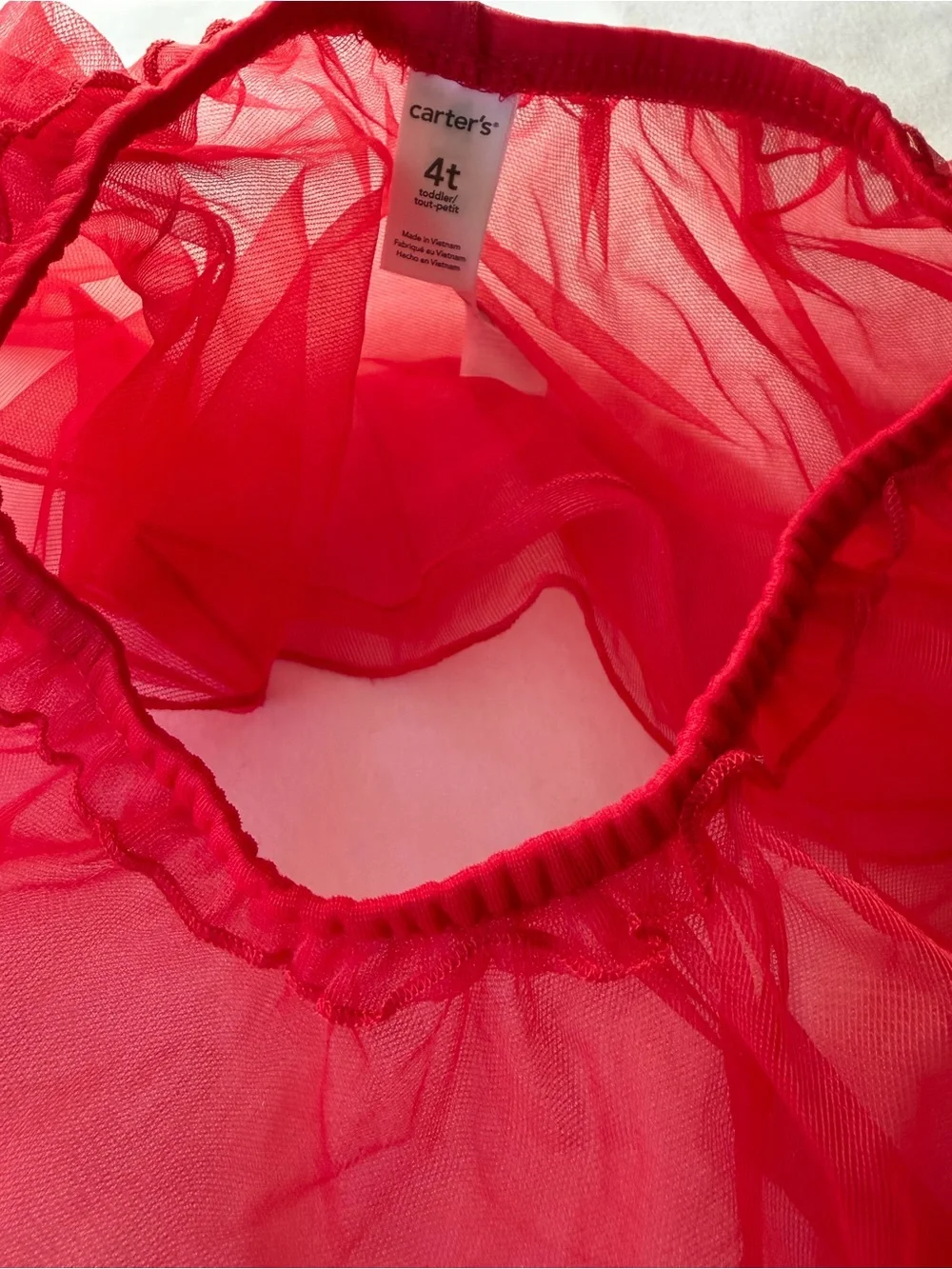 Carter’s Toddler Red Sheer Tulle Tutu Skirt Girls Size 4T